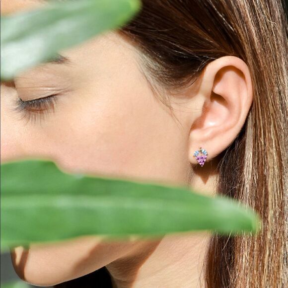 14k real gold grape earring perfect gift - Picture 1 of 8